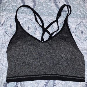 Black and gray sports bra